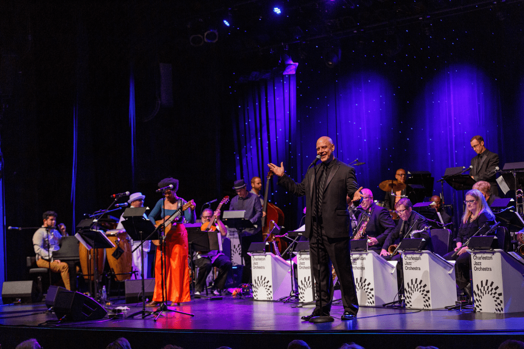 Yusa and Gino Castillo performing with the Charleston Jazz Orchestra
