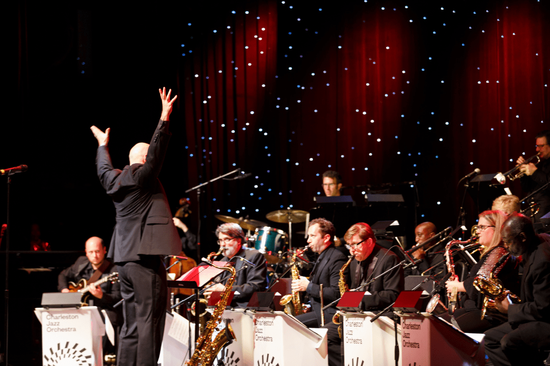 The Charleston Jazz Orchestra performs their Holiday Swing Concert at the Charleston Music Hall