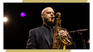 Robert Lewis playing saxophone