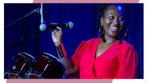 Stachia Simmons Sta.La.V playing drums Art of Jazz Series